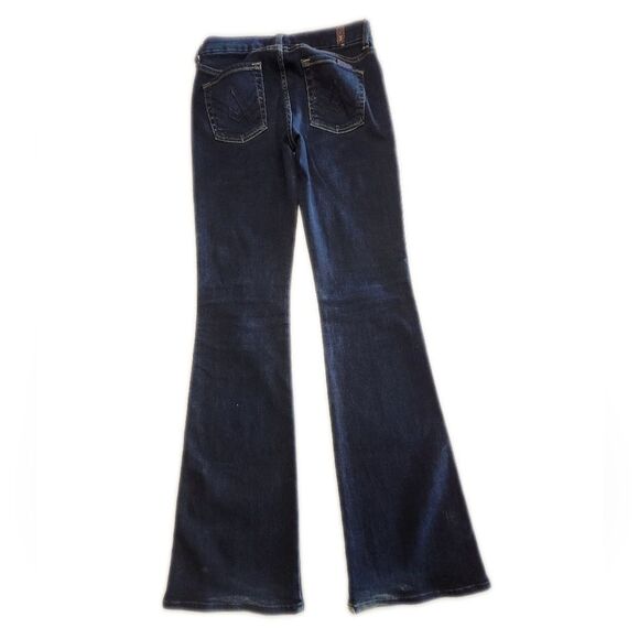 7 For All Mankind "A Pocket" Flare Leg Dark Blue Wash 90% Cotton Jeans, 25 - Picture 3 of 11